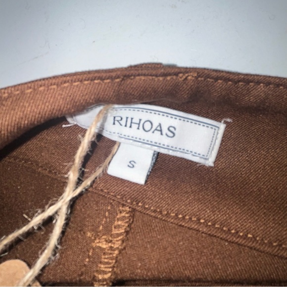 RIHOAS The Coffee Button Slant Pocket Straight Pants size S NWT - Picture 9 of 10